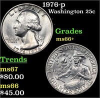 1976-p Washington Quarter 25c Grades GEM++ Unc