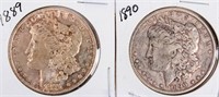 Coin 2 Morgan Silver Dollars 1889-P & 1890-P