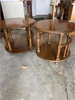 2 wooden end tables