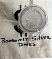 ROLL OF ROOSEVELT SILVER DIMES 1952