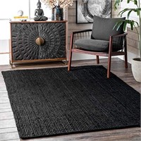 nuLOOM Rigo Hand Woven Farmhouse Jute Area Rug,