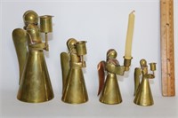 Graduated Brass Angel Candle Holders