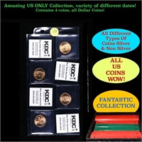 Great Page of 4 US Presidential Dollar Coins