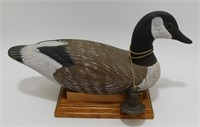 Carved Wooden Canada Goose Decoy - Miniature with