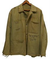 WWII Iwo Jima Vet Signed HBT Jacket