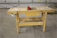 Work Bench W/ Vise Approx 55"x19"x34