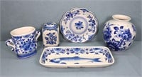 5pc. Modern Delft Painted China