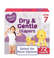 Parent's Choice Dry & Gentle Diapers Size 7, 72