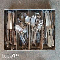 Assortment of Silverware, Knives, Forks & Spoons