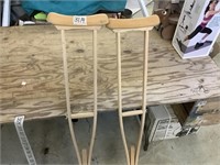 Wooden crutches