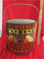 Vintage Metal Bucket / Grill with Eagle Emblem