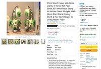 B3352  Plant Stand Indoor with Grow Lights, 63" Me