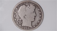 1908-S Liberty Head Barber Half Dollar