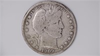 1909-S Liberty Head Barber Half Dollar