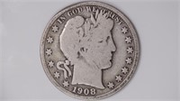 1908-D Liberty Head Barber Half Dollar