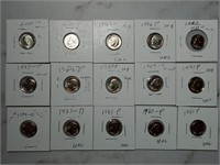 OF) 15 Roosevelt Uncirculated dimes