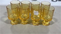 Eight Madeira Cornsilk Franciscan Juice Glasses