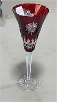 Waterford Snowflake Ruby Cut to Clear Flute
