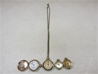 (4) vintage Wind Up Womens Pocket/Pendant Watches