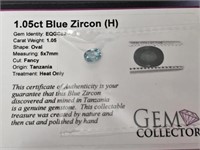 1.05ct Blue Zircon (H)