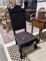 CIRCA 1850'S BURMESE CARVED ROSEWOOD CHAIR