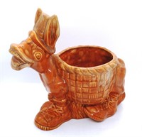 Art Pottery Donkey Planter - 10" x 9 1/2"