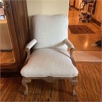 Carved Upholstered Arm Chair