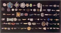 Tray Lot Of Fashion Jewelry Rings