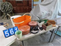 GROUP- PLASTIC BASKET, PLASTIC COVERED DISHES,