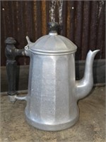 Vintage Aluminum Metal Tea Pot Pitcher