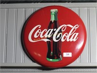 12 Inch Metal Coca-Cola Button Sign