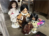 LOT OF MIXED DOLLS NATIVE AMERICAN MORE