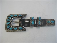 NA Turquoise & SS 4 Piece Ranger Belt Set - Tested