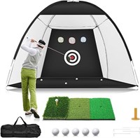 Golf Net, 10x7ft Golf Practice Net with Tri-Turf G