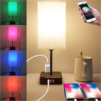 COZOO Smart RGB & USB Bedside Table Lamp with 3...
