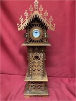 Handcrafted wooden clock tower