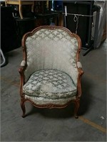 Green floral french occ.chair