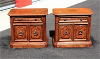 2 Wood Side Tables with Drawers