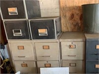 (3) 4 drawer file cabinets w/3 single files