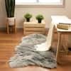 Silky Faux Fur Fluffy Shag Rug Gray 2' x 4'