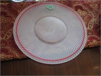 Vintage, frosted glass cake dish