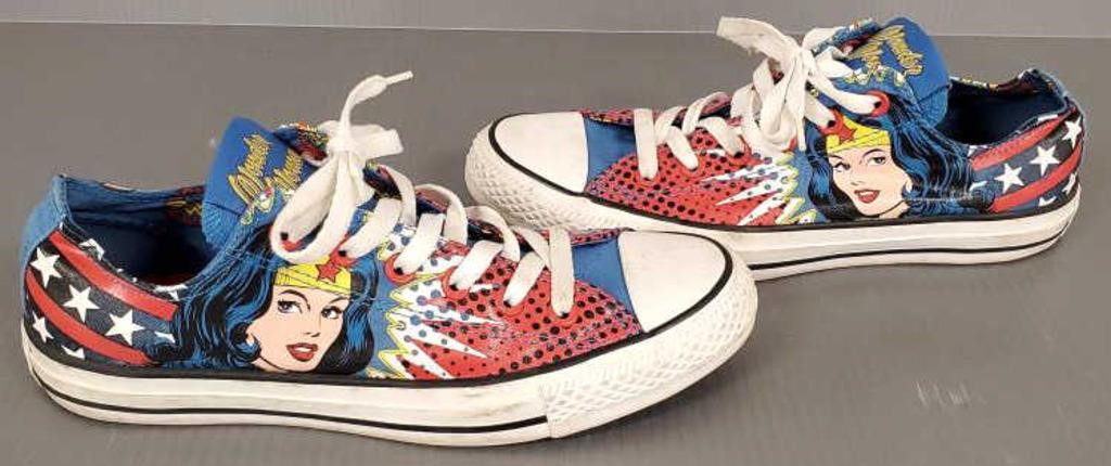 Pair of Converse Wonder Woman tennis shoes