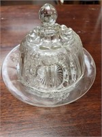Antique glass grape covered candy dish