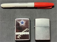 (2 PCS) ZIPPO LIGHTERS - 1 DALLAS COWBOY