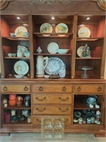 Contents of Hutch, Antique Dishes, Fitz & Floyd