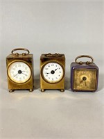 (3) German Miniature Clocks  B