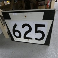 Wooden Rt 625 Sign