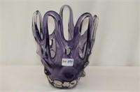 Purple Art Glass Decorative Bowl