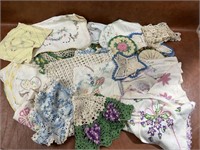 Vintage Embroidered Linens and Crochet