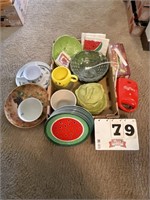 Bowls, plates, cabbage pot, food chopper